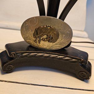 Vintage Lyntone Co. Bucking Horse Nickel Silver Two-Tone Belt Buckle